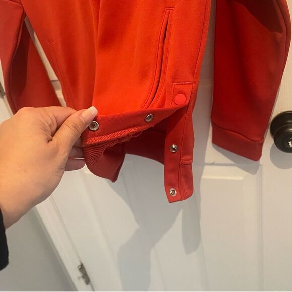 Vintage Adidas Tricot Orange Snap Zippered Track Jacket Size Medium J0145 - Picture 3 of 5